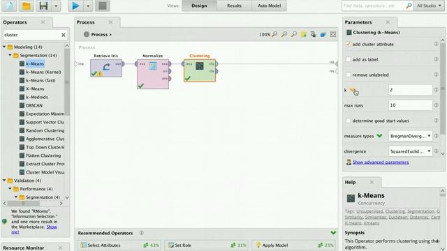 RapidMiner Tutorial - How to perform a simple cluster analysis using k-means смотреть онлайн