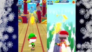 Бег за Золотом Эльф Анджела и Том Санта Карамельная Трость Челлендж забег за титут Лучший помошник