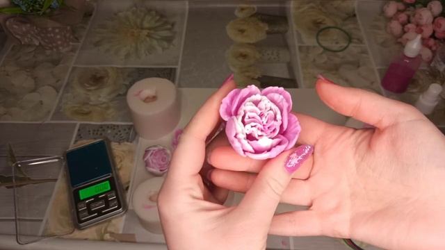 Чудесные пионы из мыла. Мыльные цветы. Заливаю силиконовые формы цветов.mp4