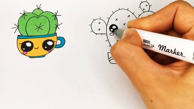 Рисунки для скетчбука/наклейки кактусы /рисунки для наклеек