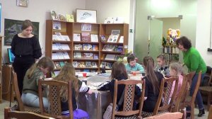 Детская библиотека г. Гатчины. Мастер-класс по Волховской росписи.