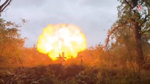Боевая работа расчета 120-мм миномета