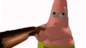 patrick with a gun while undertale music is playing