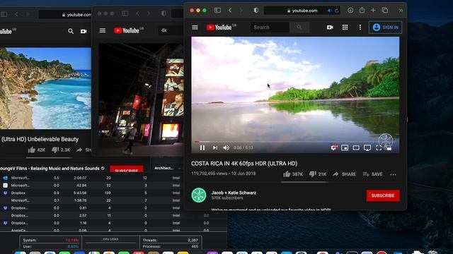 Apple MacBook air M1, 8GB RAM/256GB SSD with three Youtube 4k videos смотреть онлайн