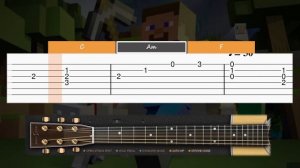 Minecraft - Mice on Venus - EASY Guitar tutorial (TAB AND CHORDS)