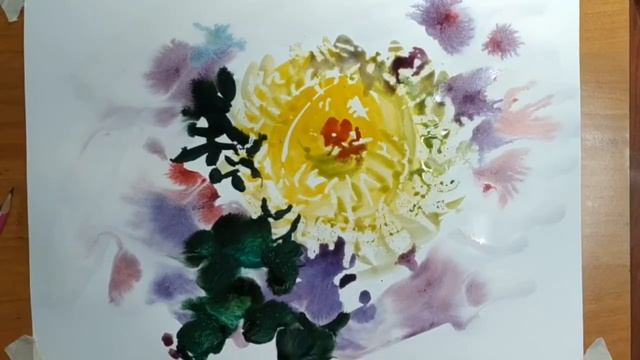 Мастер-класс по рисованию «Желтая хризантема» смотреть онлайн