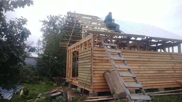 Двускатная Крыша Своими руками В ОДНОГО