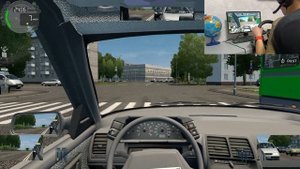 Экзамен в городе с рулём в City Car Driving