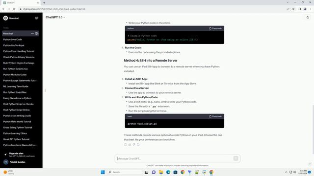 how to code python on ipad