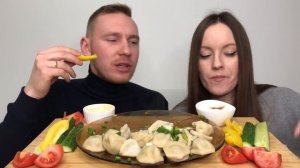 МУКБАНГ ПЕЛЬМЕНИ ДОМАШНИЕ 1КГ ответы на вопросы много ОВОЩЕЙ MUKBANG HOMEMADE DUMPLINGS 1KG