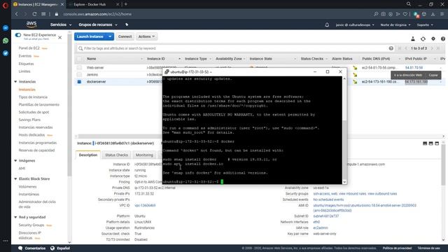 COMO INSTALAR DOCKER EN AWS EC2 EN Ubuntu 20.04 LTS Focal Fossa #4 DOCKER PARA PRINCIPIANTES смотреть онлайн