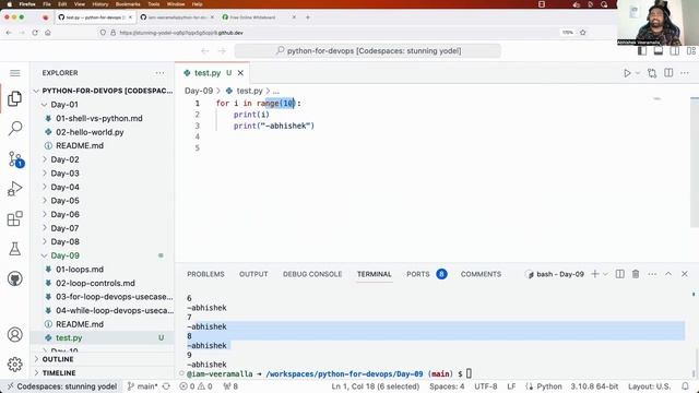 Day-9 | Loops in Python | For Loop & While Loop | DevOps UseCases | #abhishekveeramalla