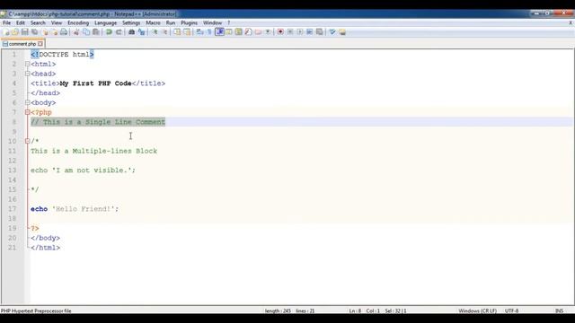 Comments in PHP | PHP - PHP Tutorial for Beginners - 4 | Learning Ocean смотреть онлайн