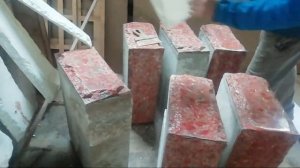Облицовка Угловых Теплоблоков Расформовка  #Technology Marble from concrete the hands #Мраморизбето