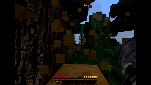 Эффективный способ вырубки деревьев в minecraft.