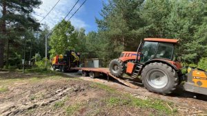 Камаз эвакуатор + трал ЧМЗАП разгрузка на объекте