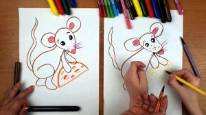 Мышонок. Рисуем вместе с детьми.