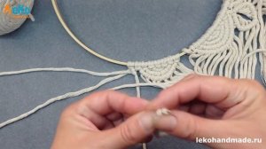 Круглая рамка в технике макраме. Красота из узлов.