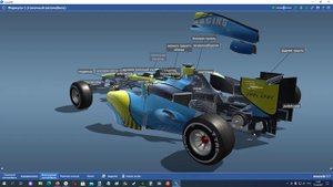 Конструкция гоночного болида Формулы - 1. Mozaik Education 3D