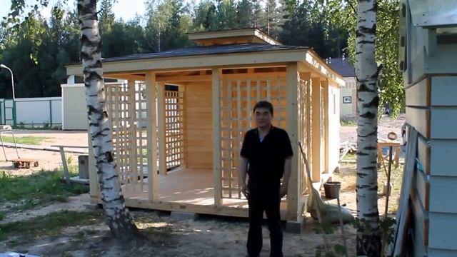 Беседка Японская  4м*6м с хозблоком в Рощино. Отзыв