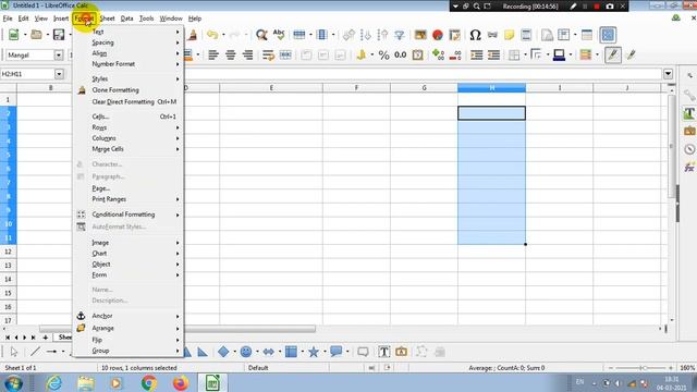 Format Menu in Calc Spreadsheet in Libre Office in Hindi By Dinesh Sir смотреть онлайн