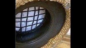Чудесное пуф- кресло из старой покрышки.