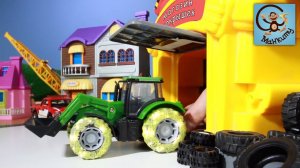 Мультик про машинки - Трактор, полицейская машинка и машина скорой помощи. Манкиту