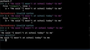 Python Strings: Escape Sequences