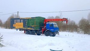 Доставка модульного мини домика М9