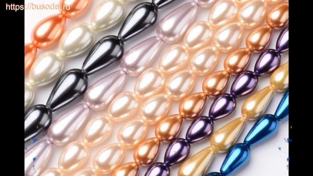 Бусина стекло жемчужное покрытие 11~18x8~10мм, капля, белый, 1 нить (около 21~35 шт) краткий обзор смотреть онлайн