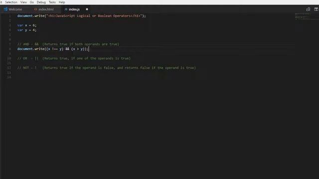 JavaScript - Logical or Boolean Operators