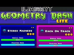 Прохожу Stereo madness и Back on track в Geometry Dash Lite