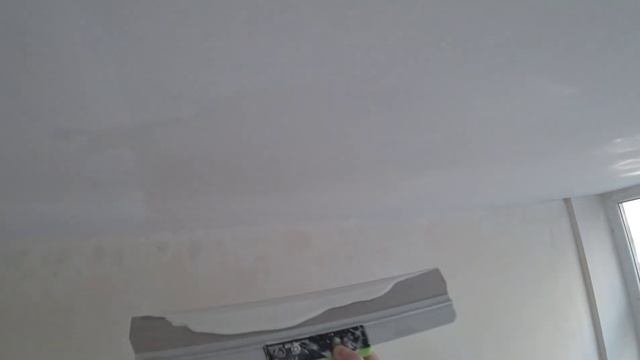 Шпаклёвка стеклохолста на потолке,финишный слой под покраску. смотреть онлайн