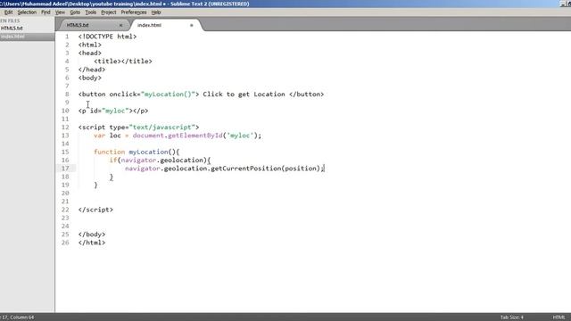 html5 geolocation api tutorial