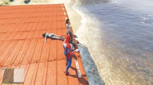 GTA 5 Spider Man Epic Stunts/offroade/Ragdolls (Euphoria Ragdolls)#1million