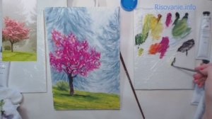 Пишем цветущее дерево | Пошаговый урок по живописи маслом