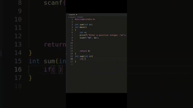 C Program to Find the Sum of Natural Numbers using Recursion #cprogramming