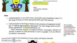 Pharmacology 413 i AntiEpileptic Carbamazepine Uses