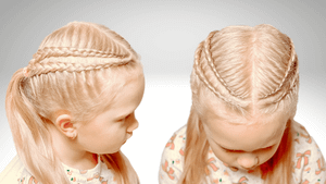 Двойные косы на длинные волосы. Прически для девочек