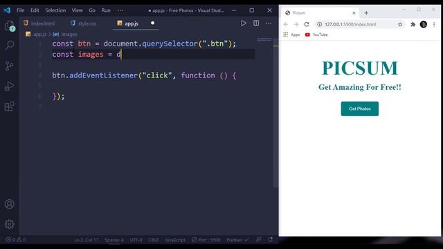 Photos App with Vanilla Javascript | Beginner Vanilla Javascript Project Tutorial