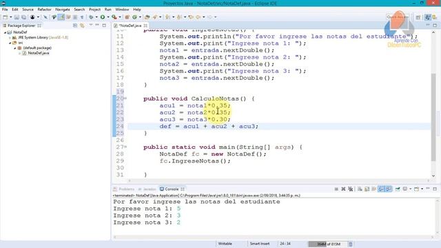 ? Calcular Nota Definitiva de un estudiante - JAVA + Eclipse - Ejercicio Resuelto смотреть онлайн