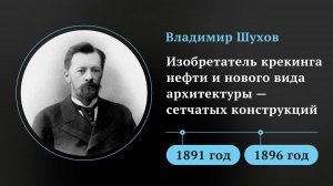Владимир Шухов. Изобретатель крекинга нефти и нового вида архитектуры — сетчатых конструкций