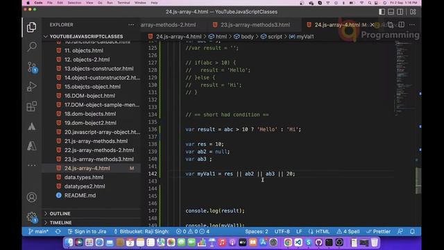 17.Javascript Array Object methods(filter) 5 continuation and String Object introduction