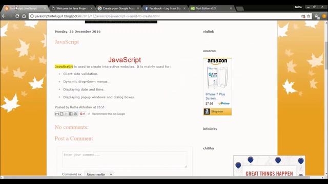 JavaScript Introduction in telugu