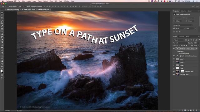 How to MAKE SHAPES with TEXT + Type on a PATH in PHOTOSHOP смотреть онлайн