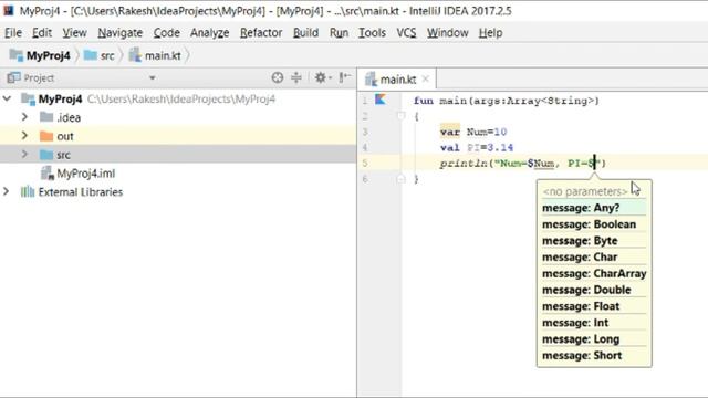 Kotlin Programming Language in Hindi #3(Using IntelliJ): Defining variable and Constant смотреть онлайн