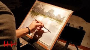Watercolor painting demo by Baha Börü - Waterlilies Zbukvic rep. Long Version
