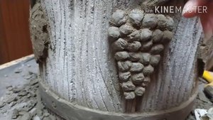 Декор вазона бочки из артбетона DIY art concrete barrel pot decor