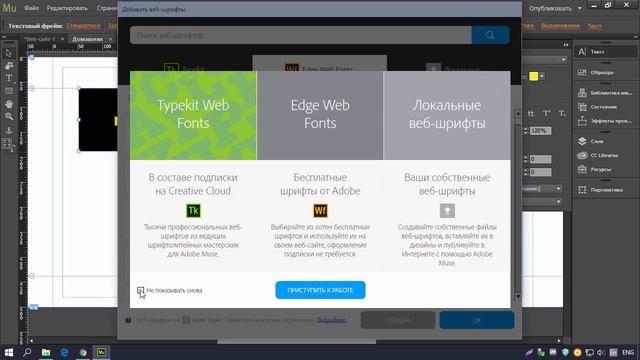 ?Базовый курс Adobe Muse? 2.4.4 Установка своих веб-шрифтов смотреть онлайн