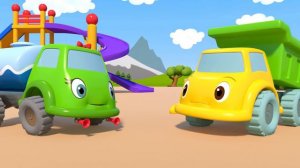 TOYS - The Blue Tractor's Playground - Truck cartoons for Kids - TV series